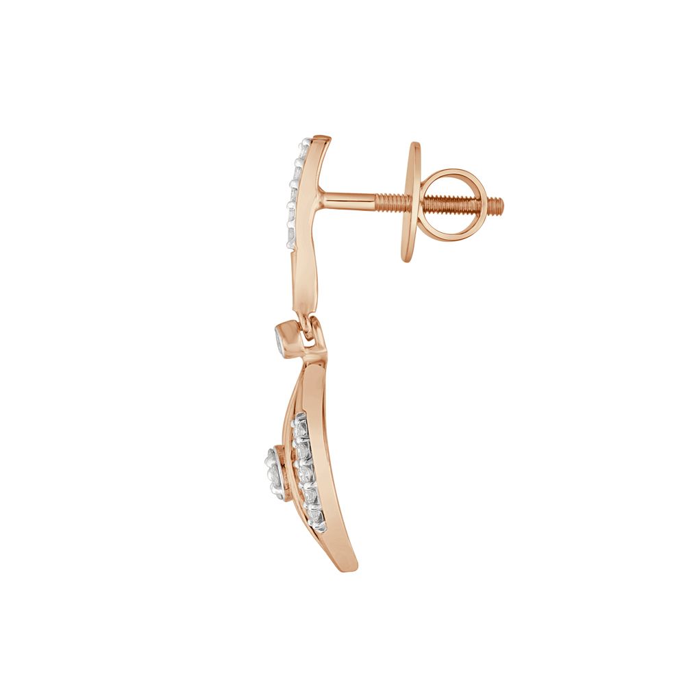 Mesmerizing Yellow Gold Diamond Earrings-Earrings-OER23131-D400R0C