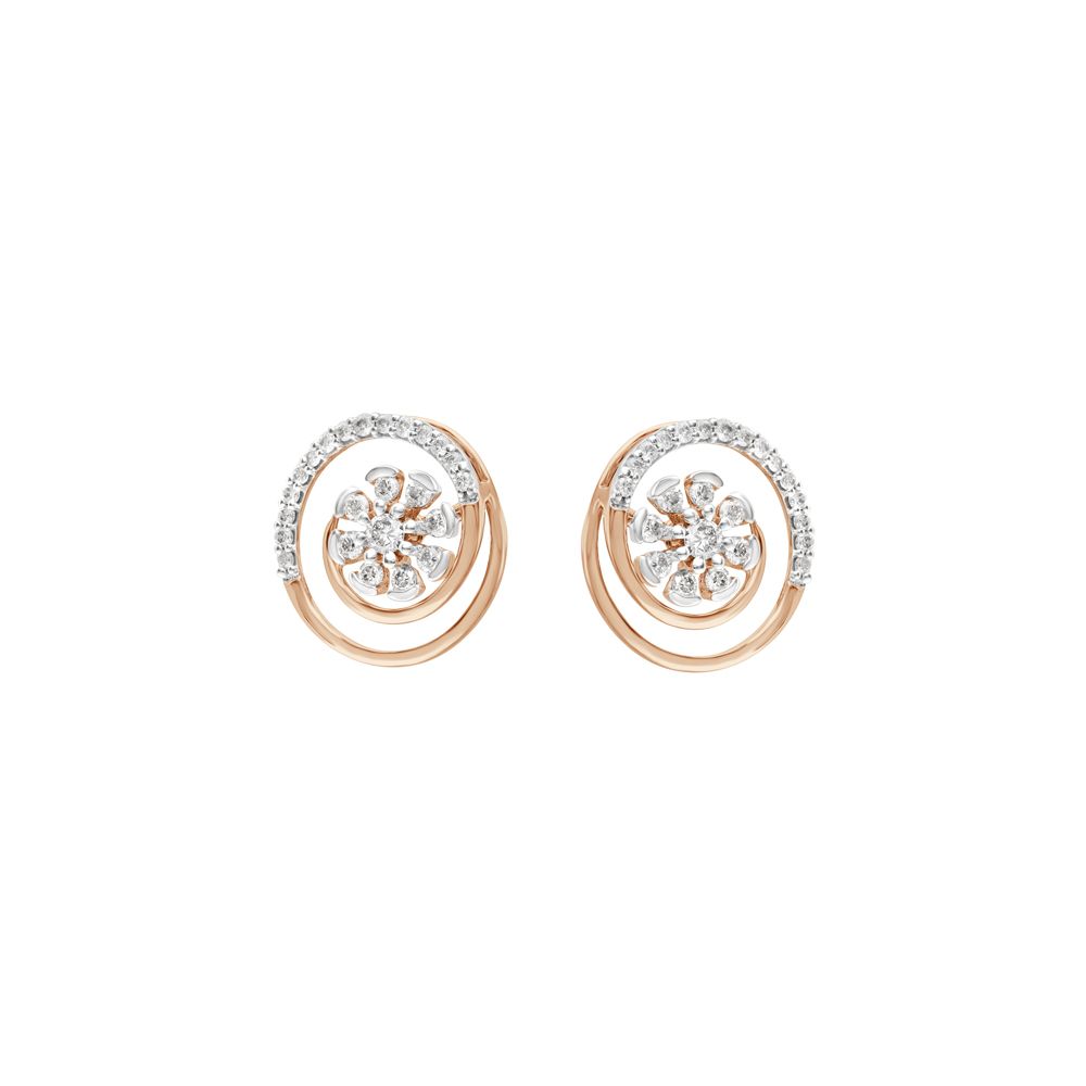Splendid Rose Gold Diamond Earrings-Earrings-OER23134-D400X0C