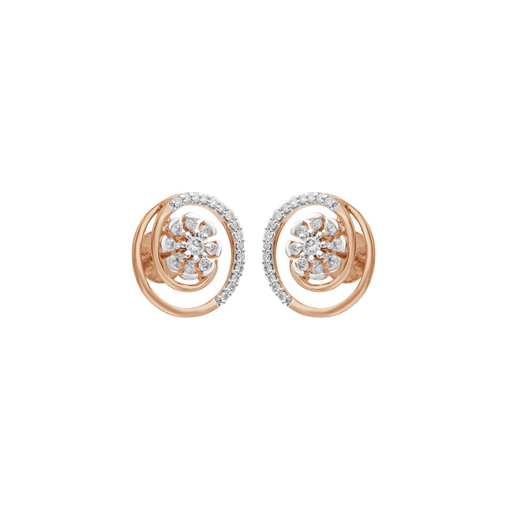 Splendid Rose Gold Diamond Earrings-Earrings-OER23134-D400X0C