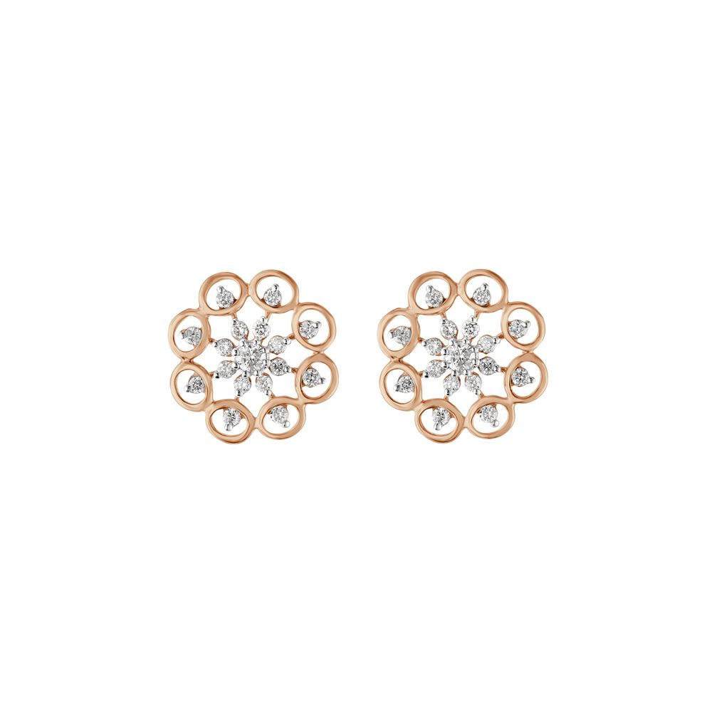 Picturesque Rose Gold Diamond Earrings-Earrings-OER23136-D400X0C