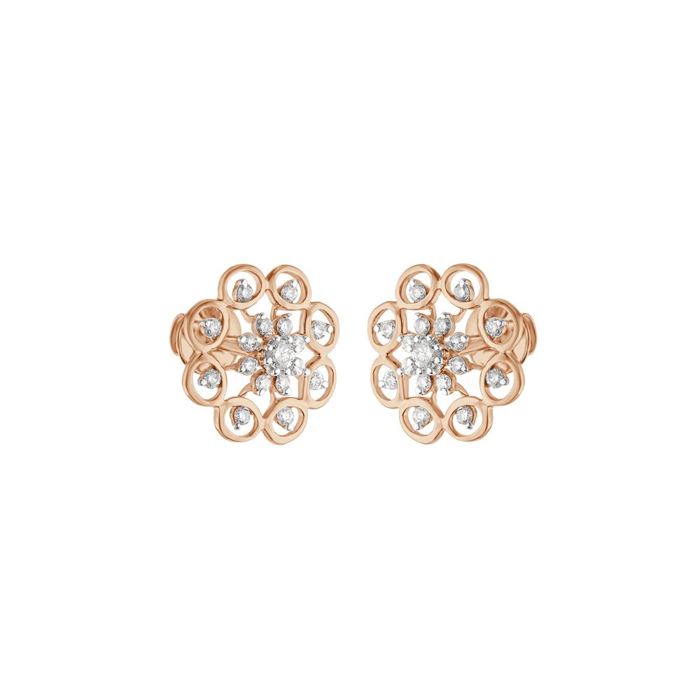 Picturesque Rose Gold Diamond Earrings-Earrings-OER23136-D400X0C