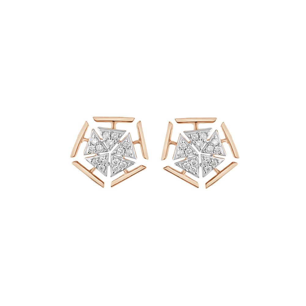 Glowing Rose Gold Diamond Earrings-Earrings-OER23138-D900X0C