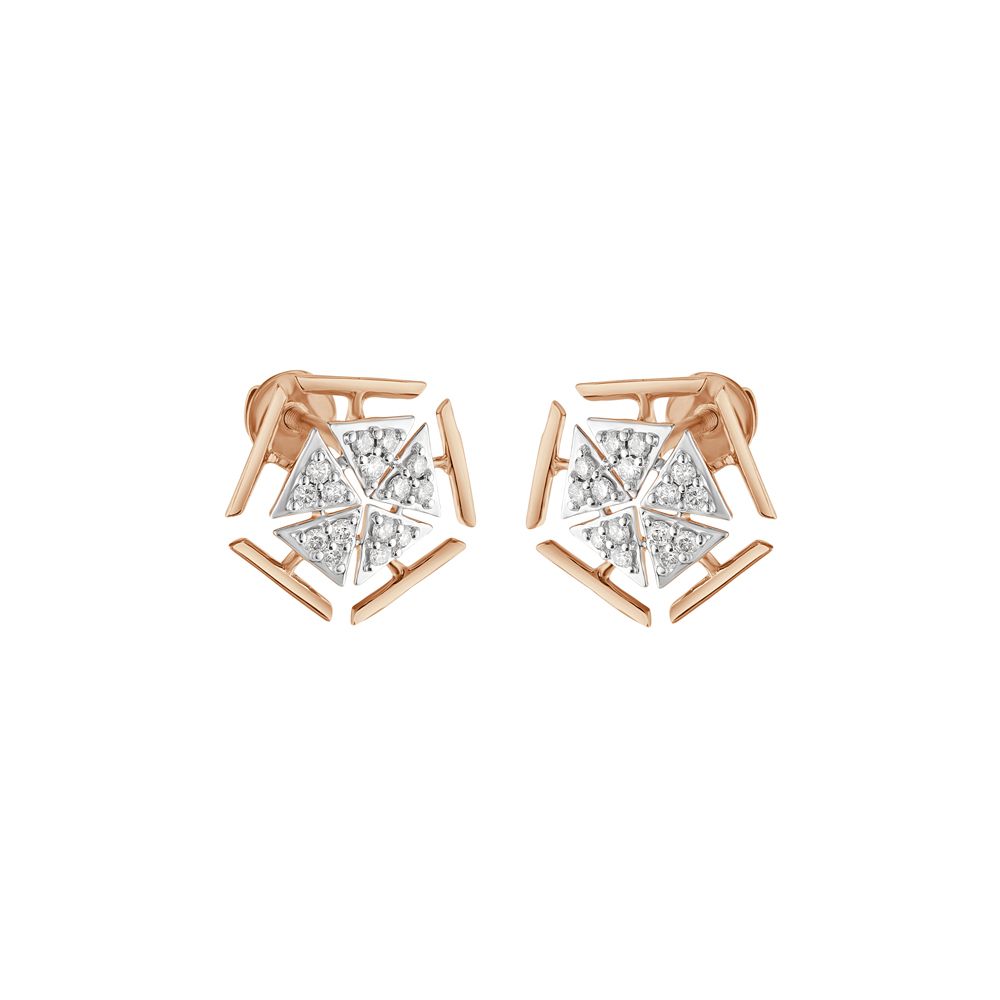 Glowing Rose Gold Diamond Earrings-Earrings-OER23138-D900X0C