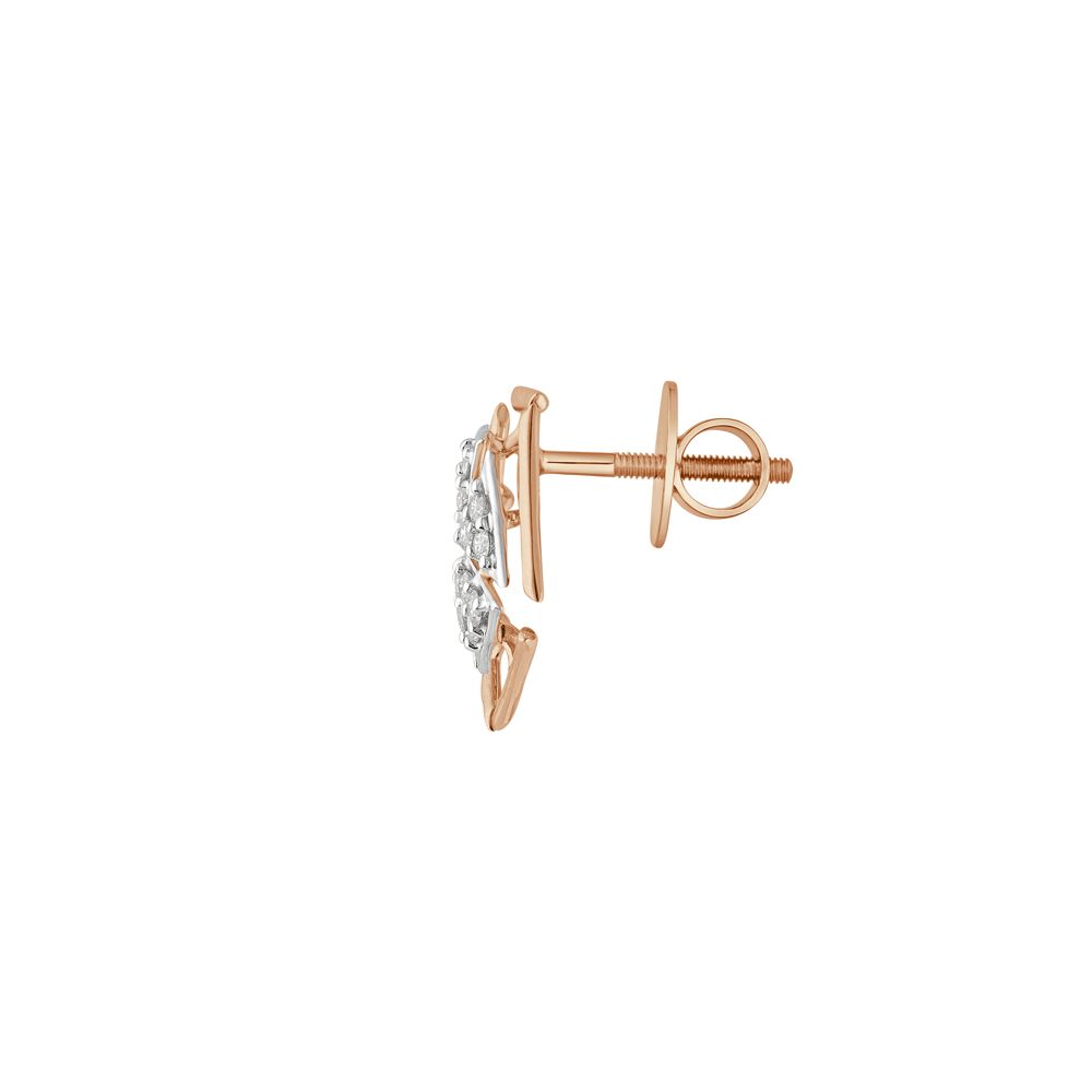 Glowing Rose Gold Diamond Earrings-Earrings-OER23138-D900X0C