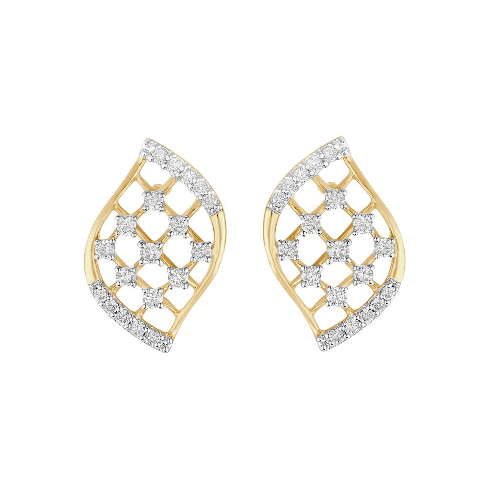 Lustrous Rose Gold Diamond Earrings-Earrings-OER23139-D900X0C