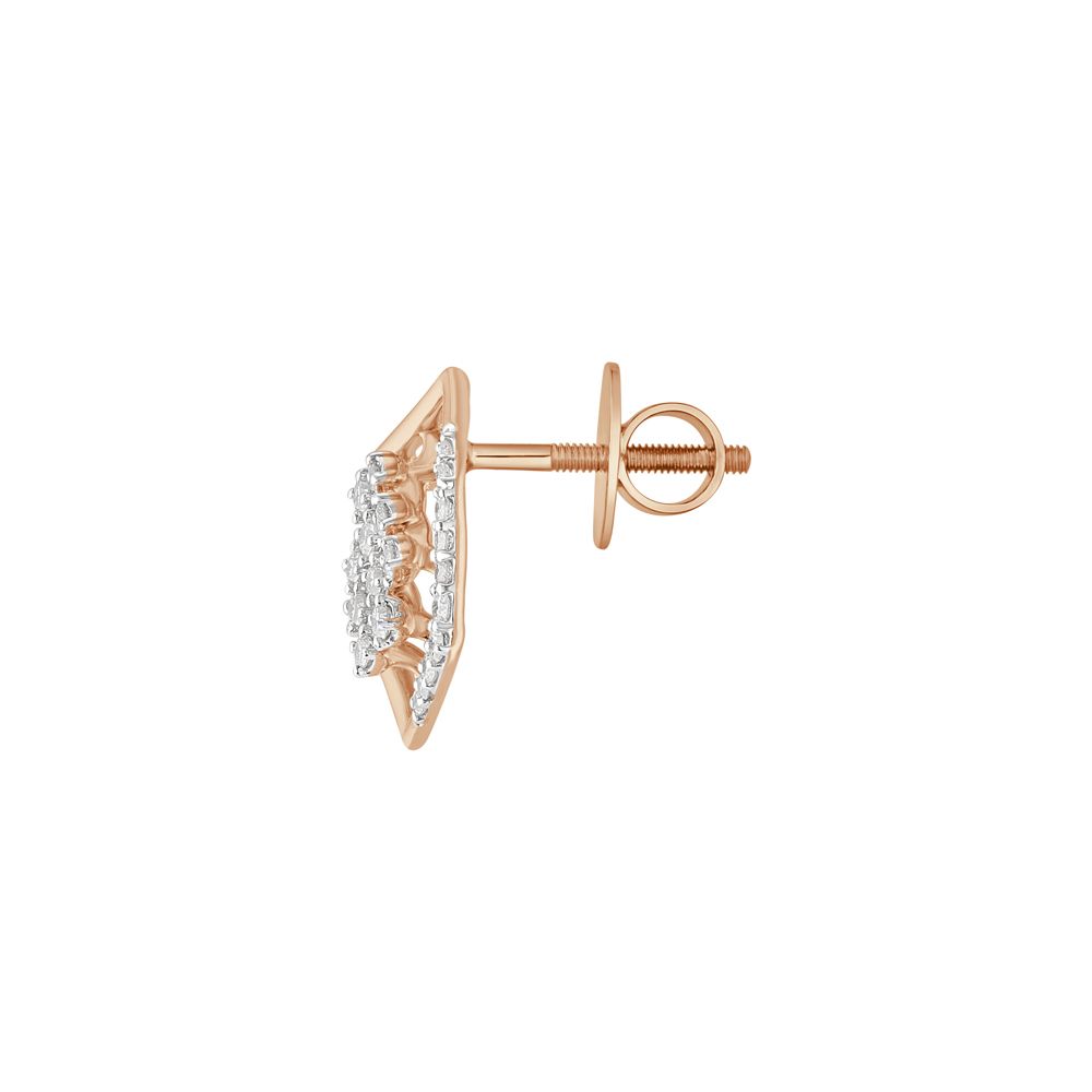 Glistening Yellow Gold Diamond Earrings-Earrings-OER23140-D900R0C