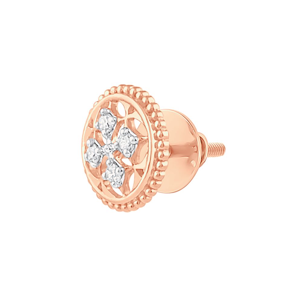 Glinting Rose Gold Diamond Earrings-Earrings-OER23141-D900X0C