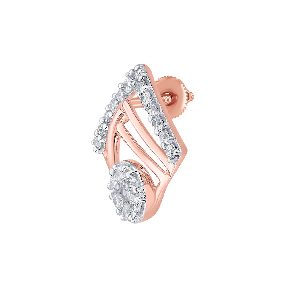 Beaming Rose Gold Diamond Earrings-Earrings-OER23142-D900X0C