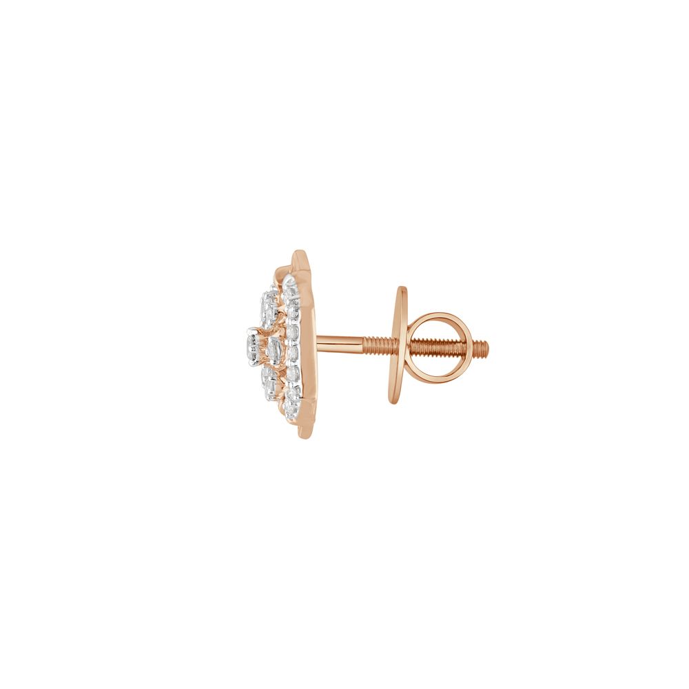 Shimmering Rose Gold Diamond Earrings-Earrings-OER23143-D900X0C
