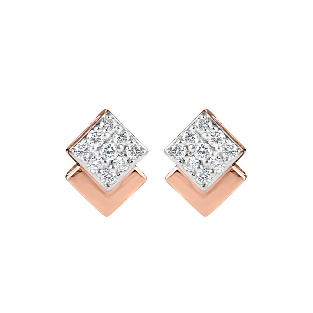 Effortless Elegance Diamond Rose Gold Earrings-Earrings-OER23147-D900X0C