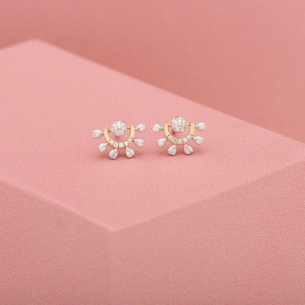 Chic Diamond Stud Earrings-Earrings-OER23151-D900X0C