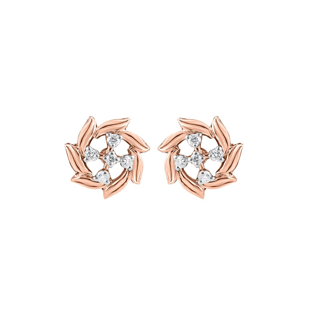 Glimmering Diamond Rose Gold Earrings-Earrings-OER23153-D900X0C