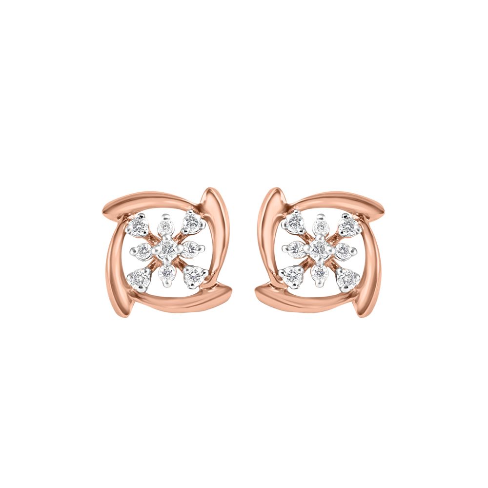 Timeless Treasures Rose Gold Diamond Earrings-Earrings-OER23162-D900X0C