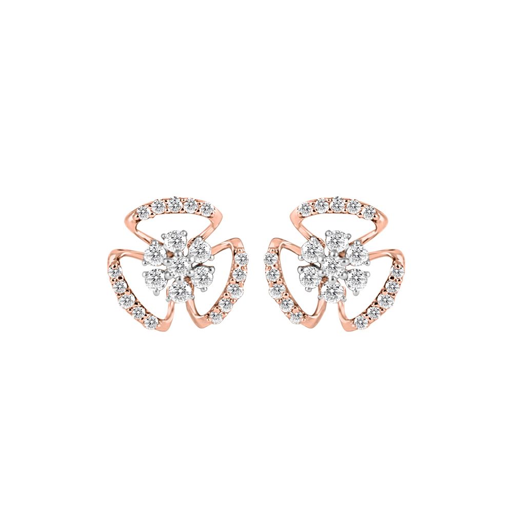 Glittering Grace Diamond Rose Gold Earrings-Earrings-OER23164-D900X0C