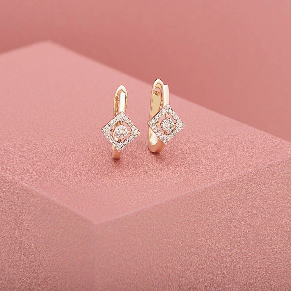 Enchanting Diamond Rose Gold Earring-Earrings-OER23I03-D900X0C