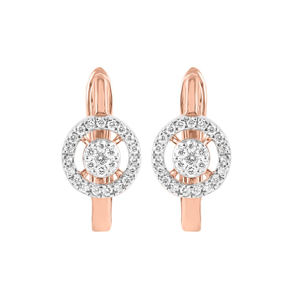 Graceful Diamond Rose Gold Earring-Earrings-OER23I05-D900X0C