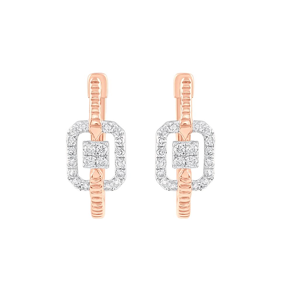 Ethereal Rose Gold And Diamond Earrings-Earrings-OER23I06-D900X0C