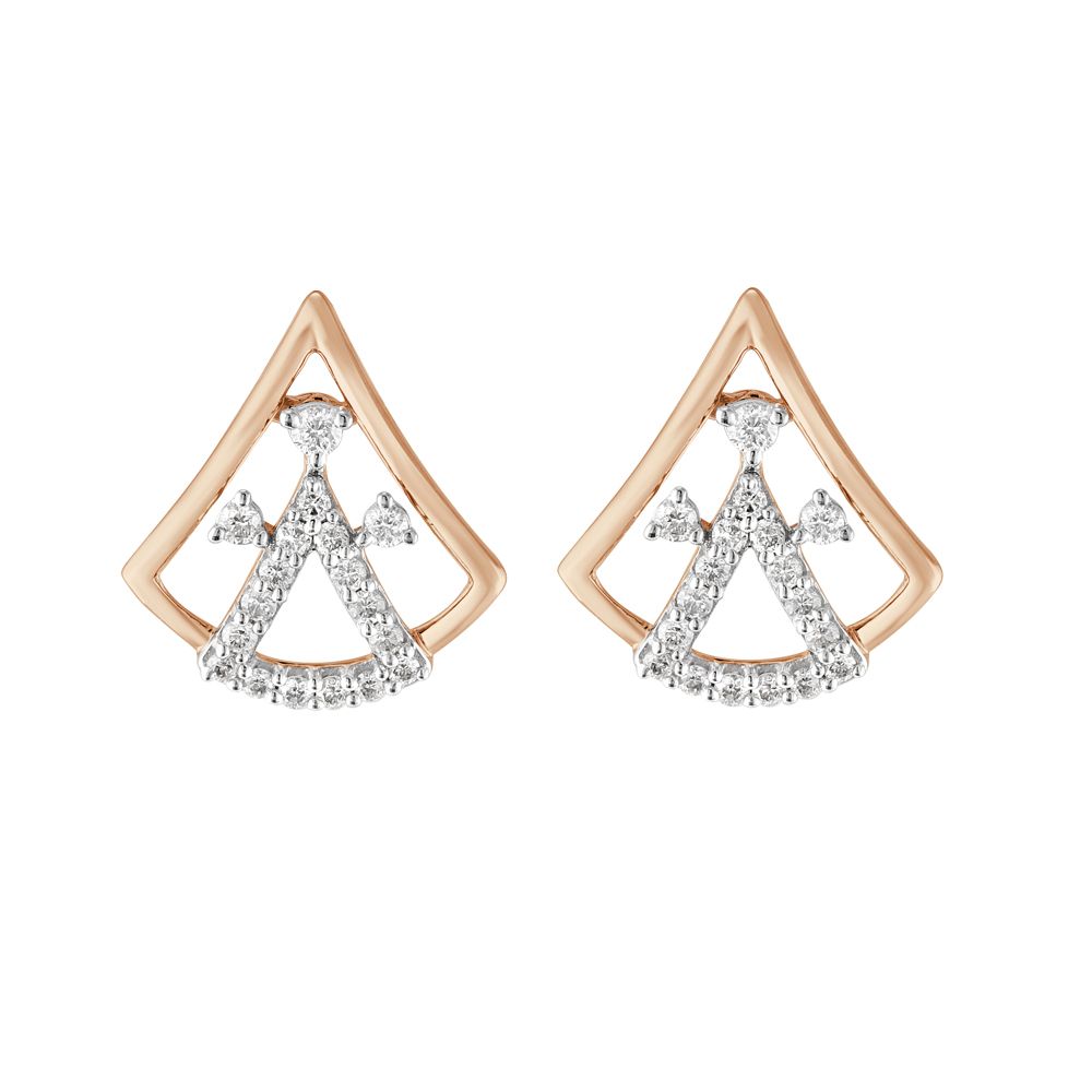 Sparkling Geometric Diamond Earrings-Earrings-OER23I12-D400X0C