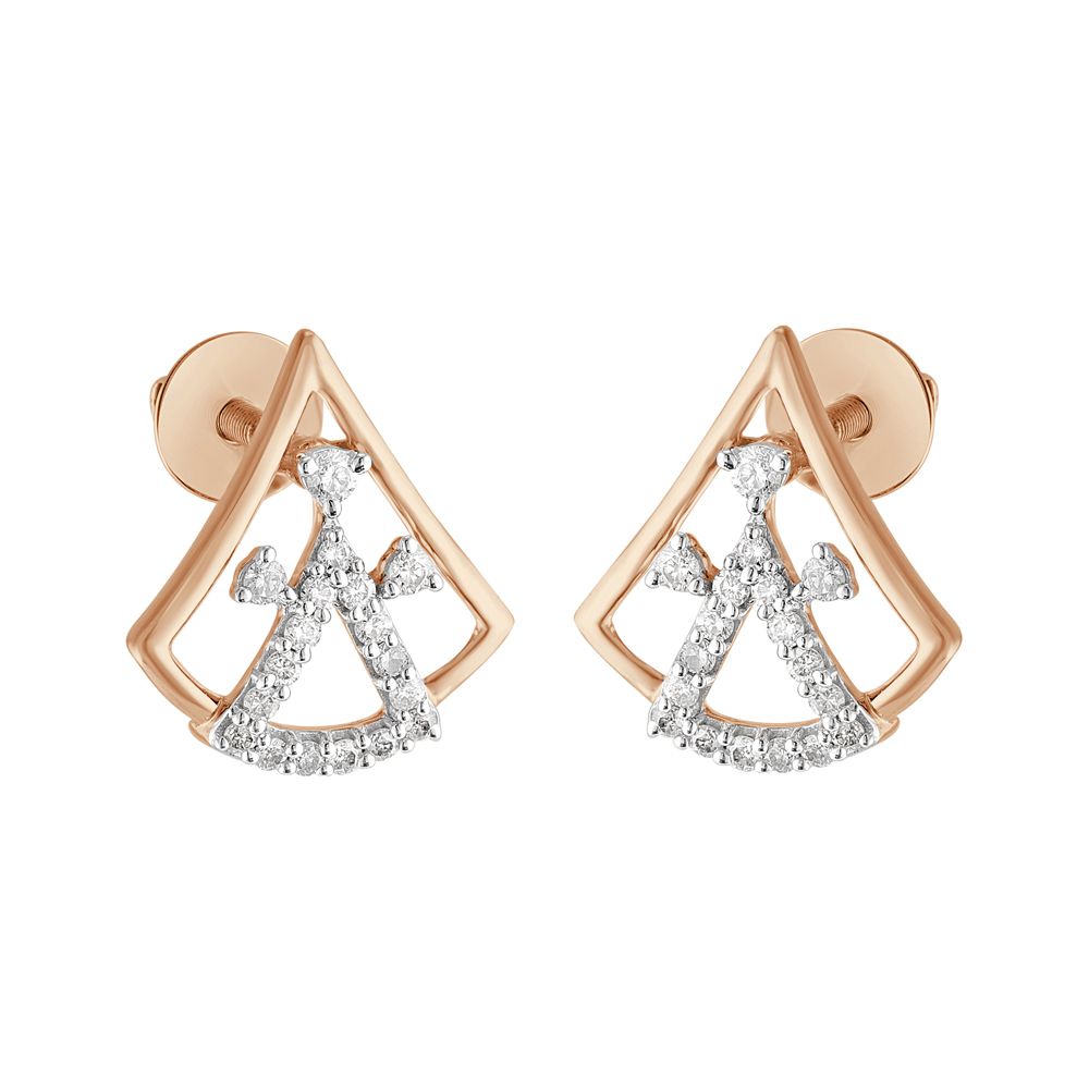 Sparkling Geometric Diamond Earrings-Earrings-OER23I12-D400X0C