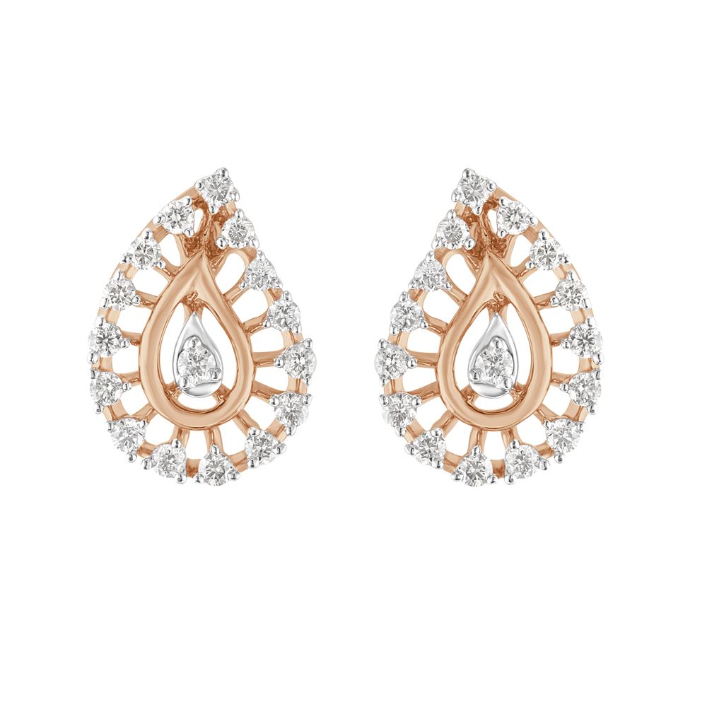 Paisely Design Diamond Studs-Earrings-OER23I15-D400X0C