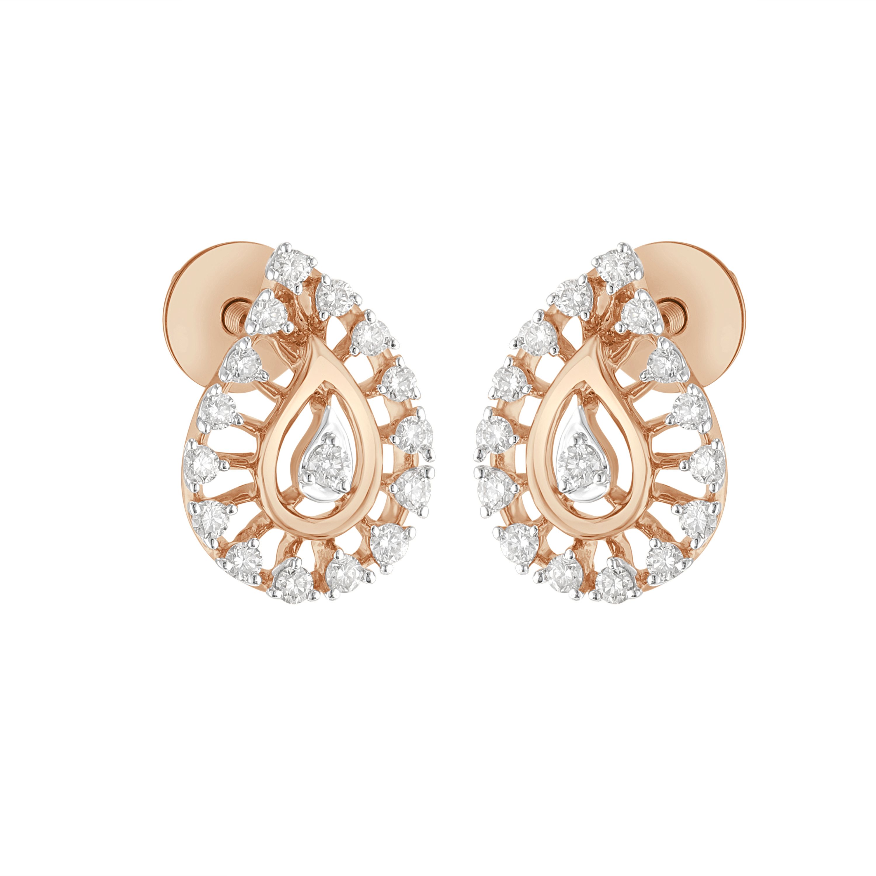 Paisely Design Diamond Studs-Earrings-OER23I15-D400X0C