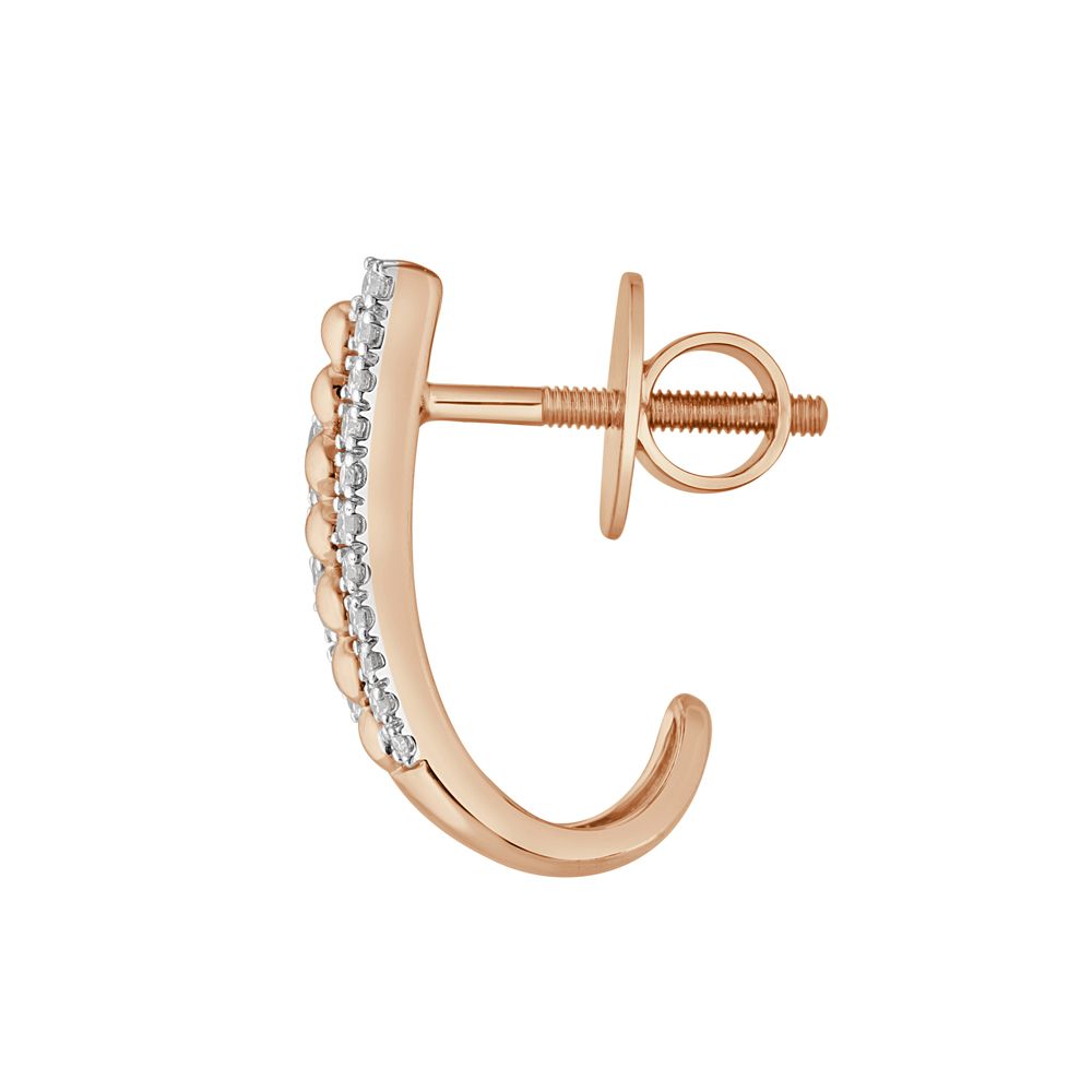 Scintillating Rose Gold and Diamond Earrings-Earrings-OER23I16-D400X0C