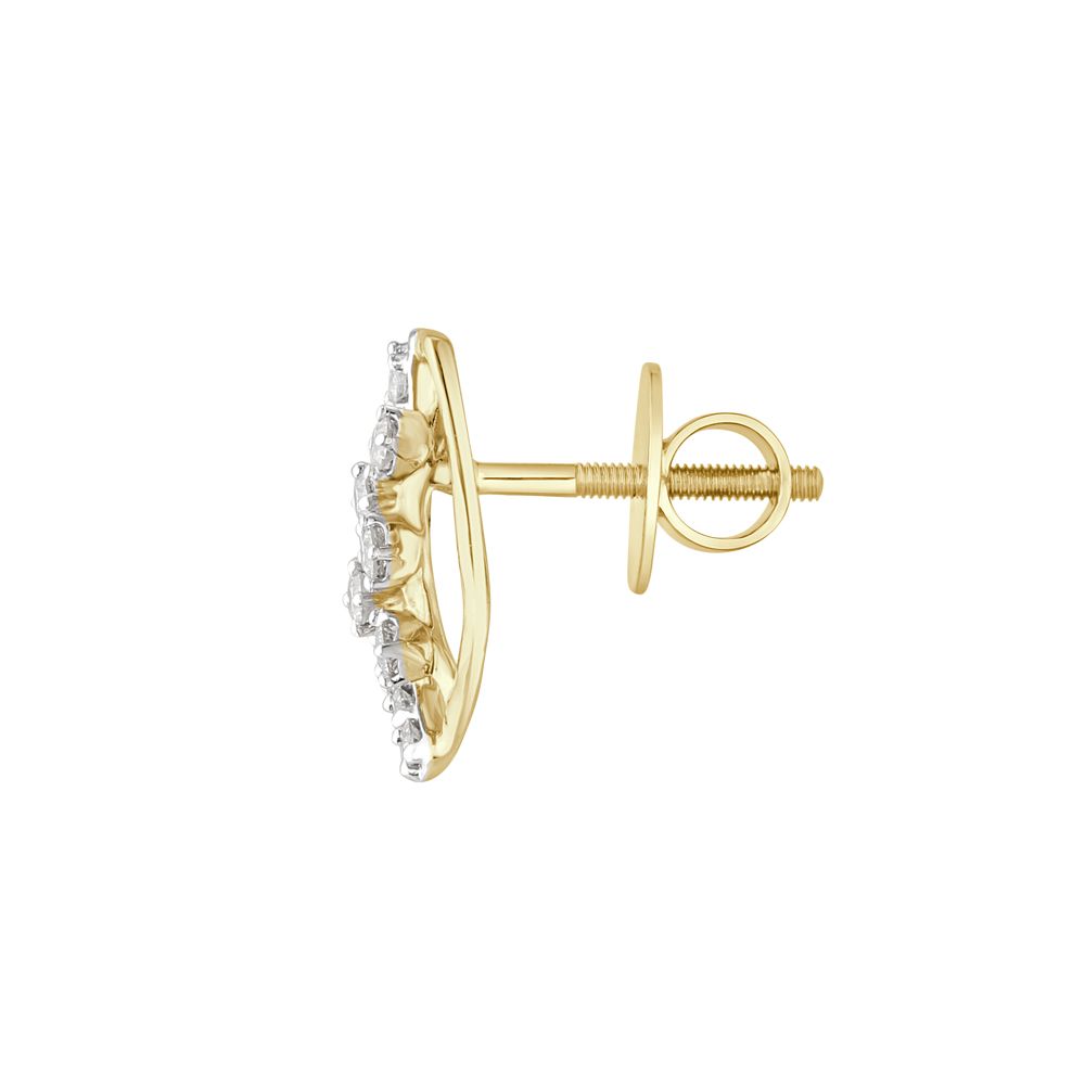 Minimalist Geometric Design Diamond Studs-Earrings-OER23I17-D400R0C