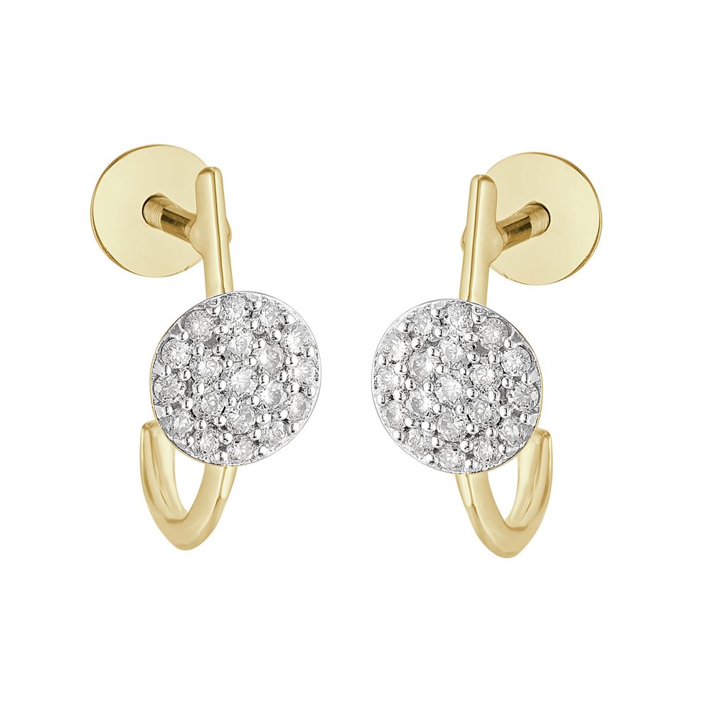 Alluring Yellow Gold and Diamond Earrings-Earrings-OER23I24-D400R0C