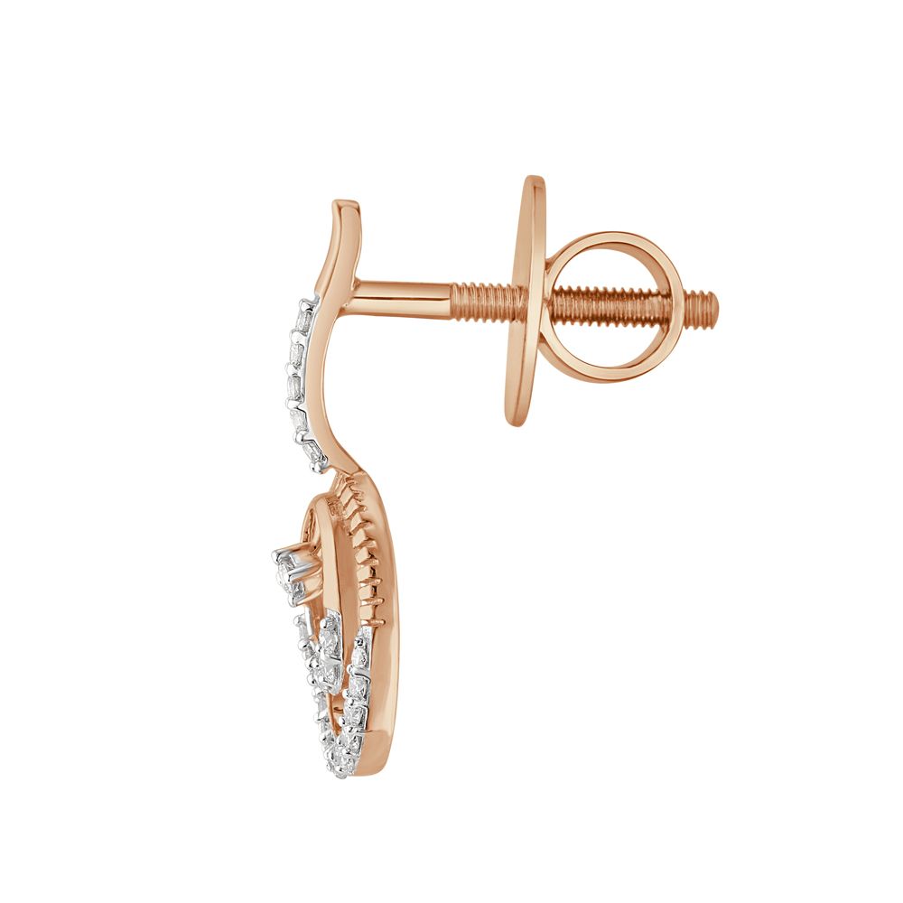 Pleasing Rose Gold and Diamond Earrings-Earrings-OER23I28-D400X0C