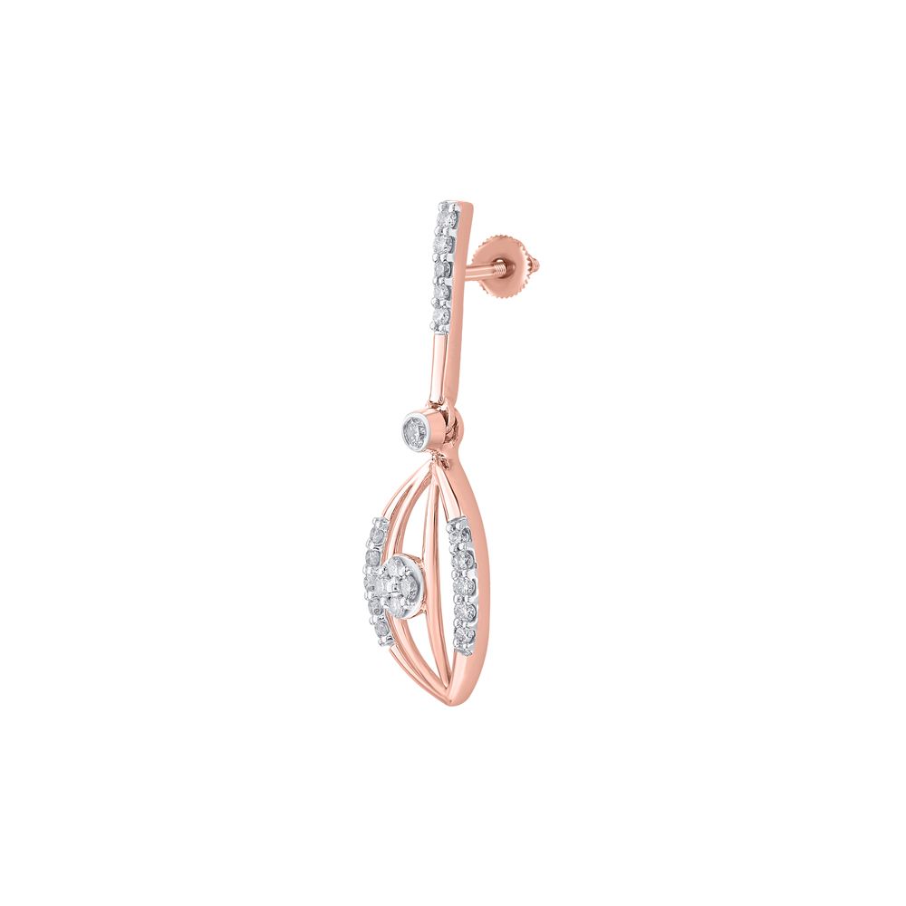 Graceful Diamond and Rose Gold Earrings-Earrings-OER23I31-D400X0C