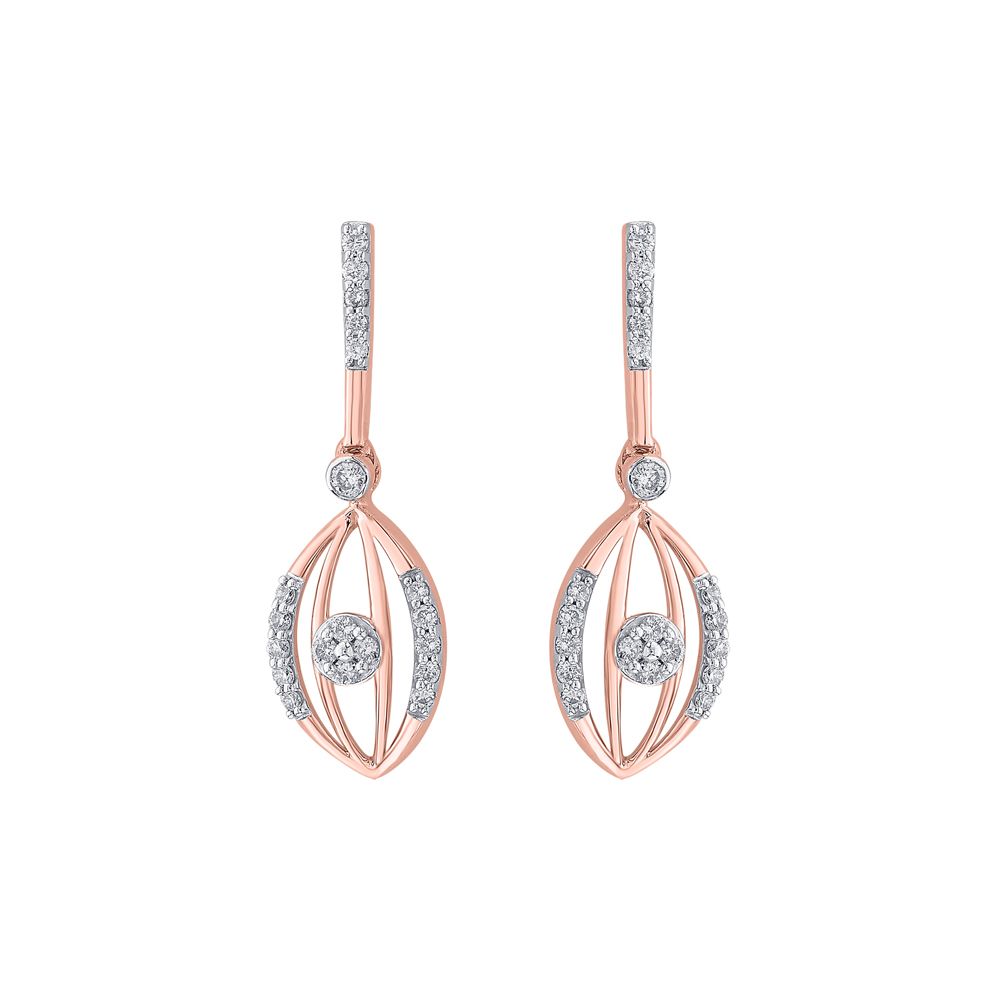 Graceful Diamond and Rose Gold Earrings-Earrings-OER23I31-D400X0C