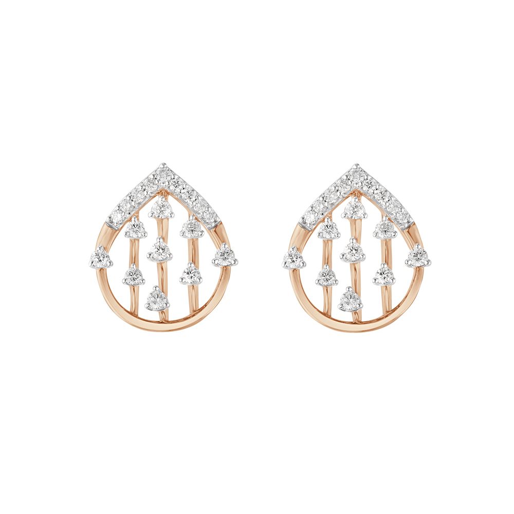 Classy Drop Design Diamond Studs-Earrings-OER23I33-D400X0C