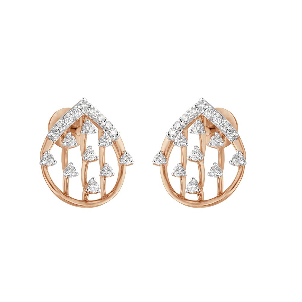 Classy Drop Design Diamond Studs-Earrings-OER23I33-D400X0C