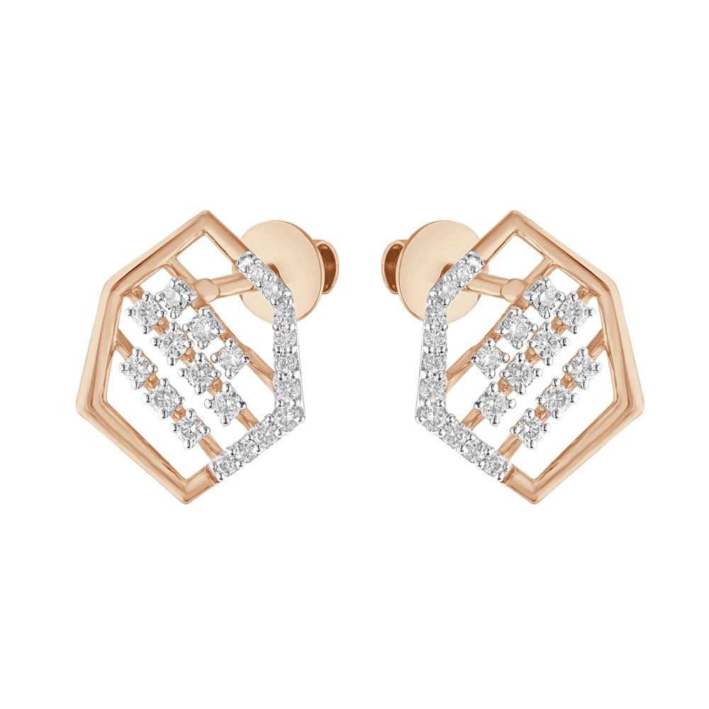 Stunning Rose Gold Geometric Studs-Earrings-OER23I40-D400X0C