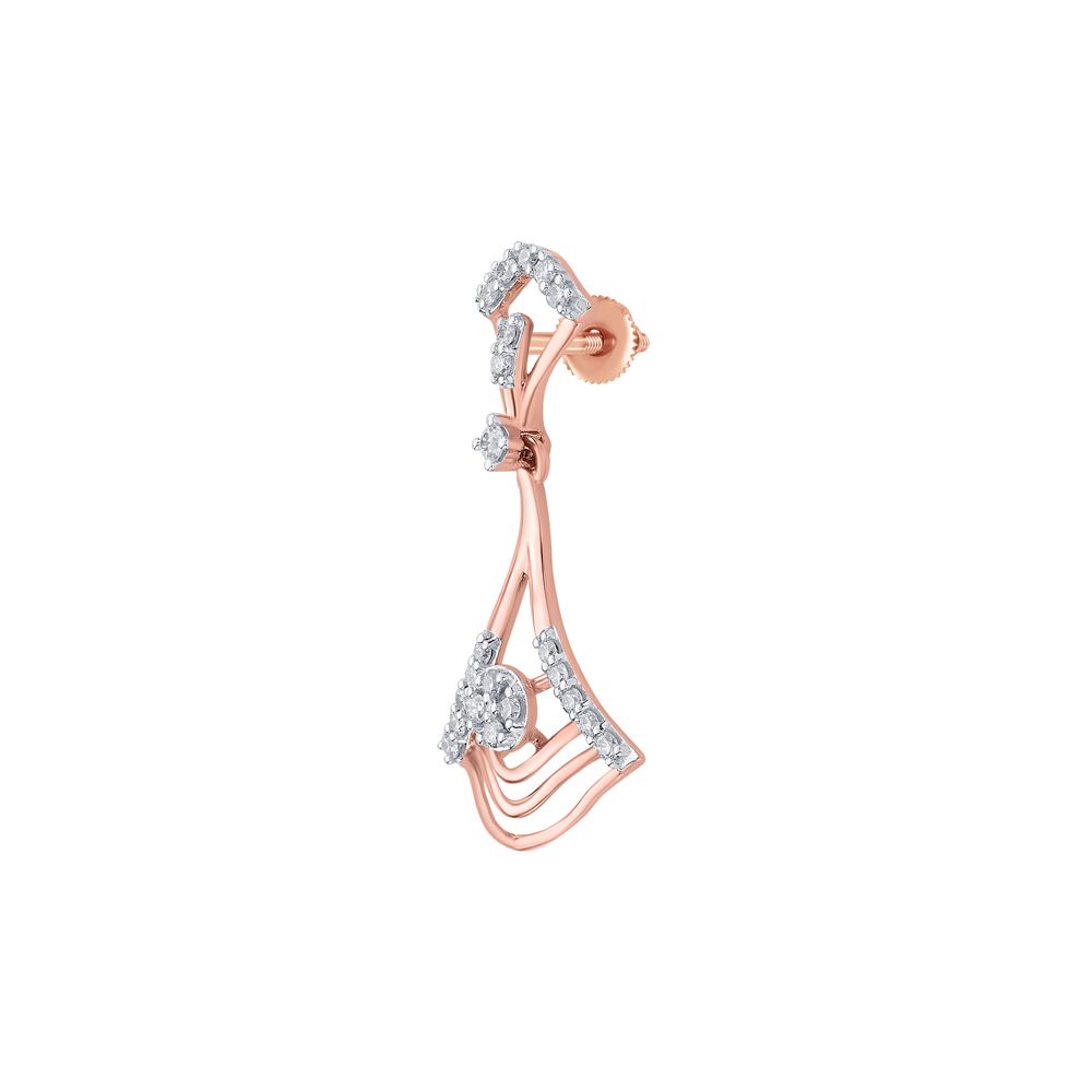 Shimmery Drop Design Diamond Earrings-Earrings-OER23I41-D400X0C