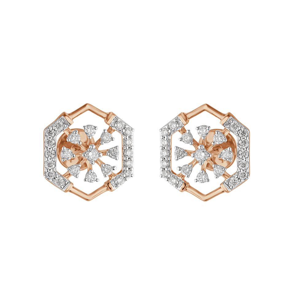 Gleaming Circular Diamond Earrings-Earrings-OER23I43-D400X0C