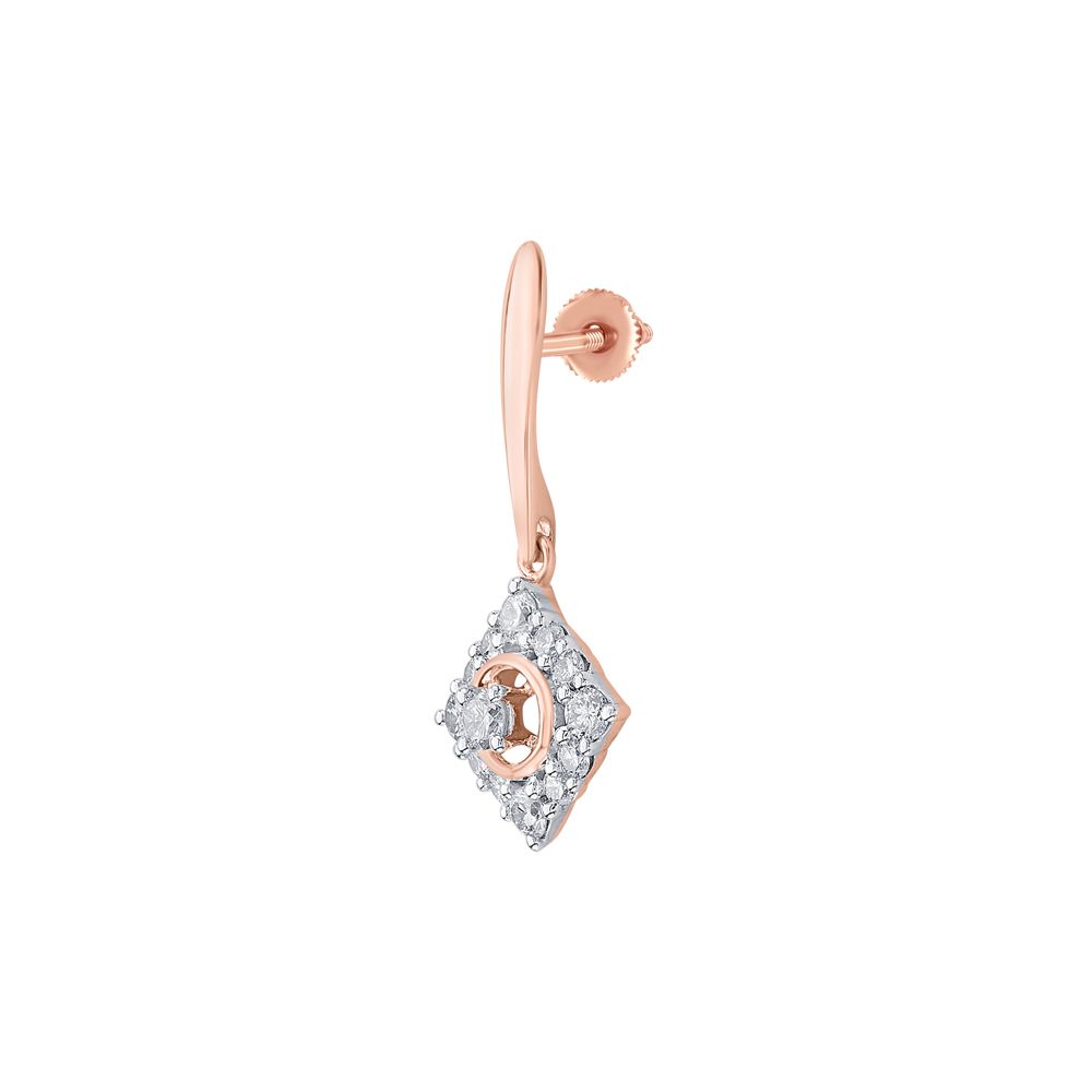 Charming Diamond Short Drop Earrings-Earrings-OER23I44-D400X0C