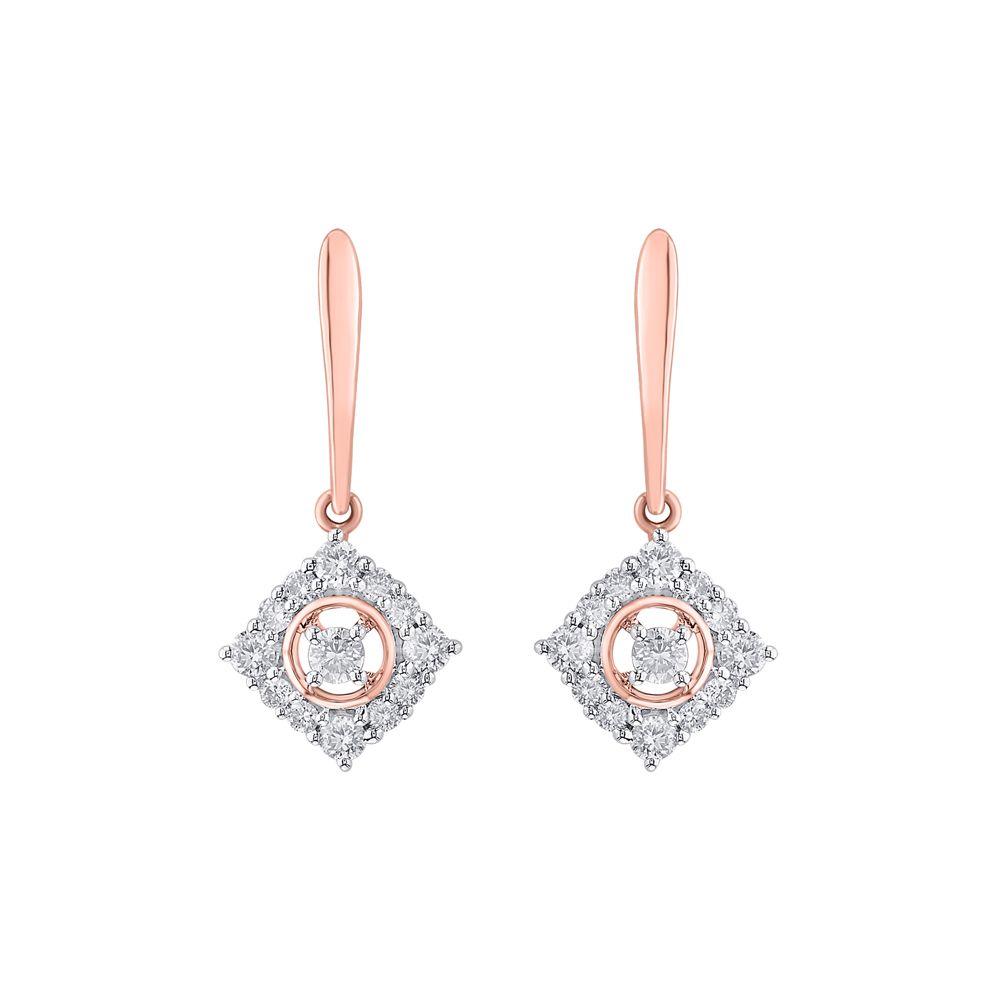 Charming Diamond Short Drop Earrings-Earrings-OER23I44-D400X0C