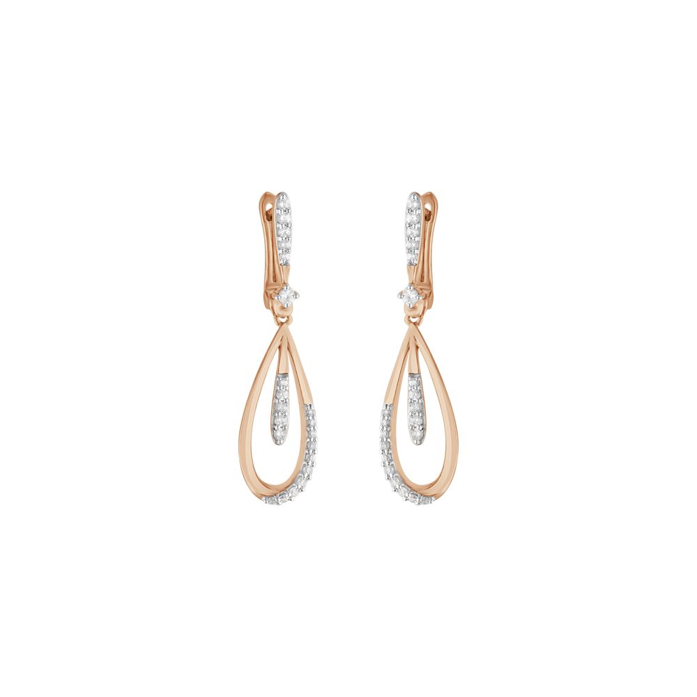 Gleaming Diamond Drop Earrings-Earrings-OER23I46-D400X0C