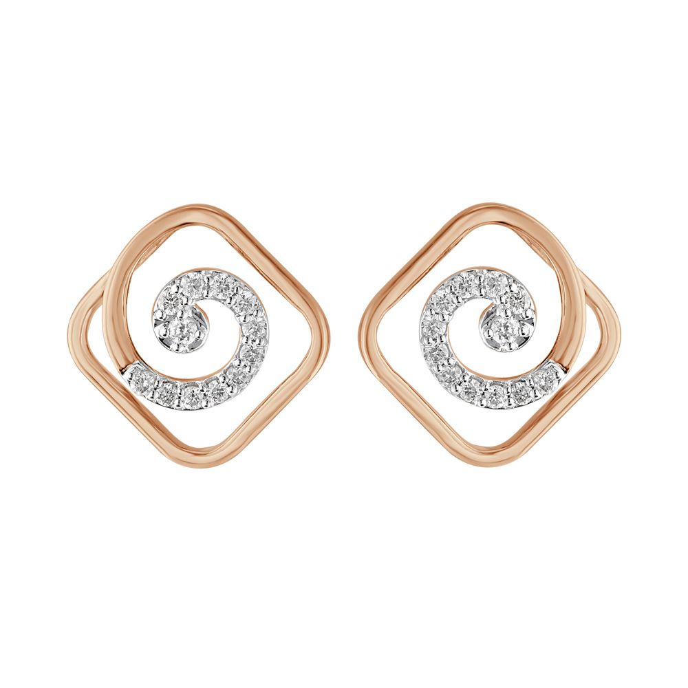Timeless Rose Gold and Diamond Studs Earring-Earrings-OER23I47-D400X0C