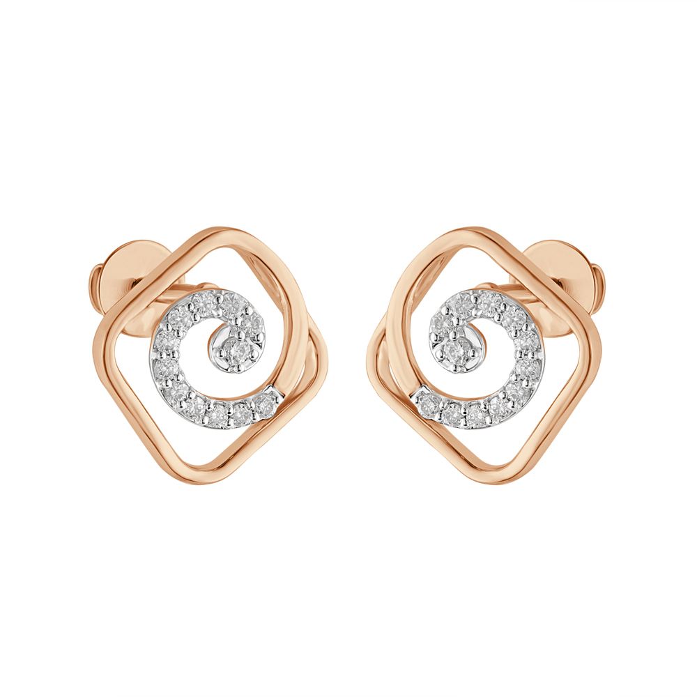 Timeless Rose Gold and Diamond Studs Earring-Earrings-OER23I47-D400X0C