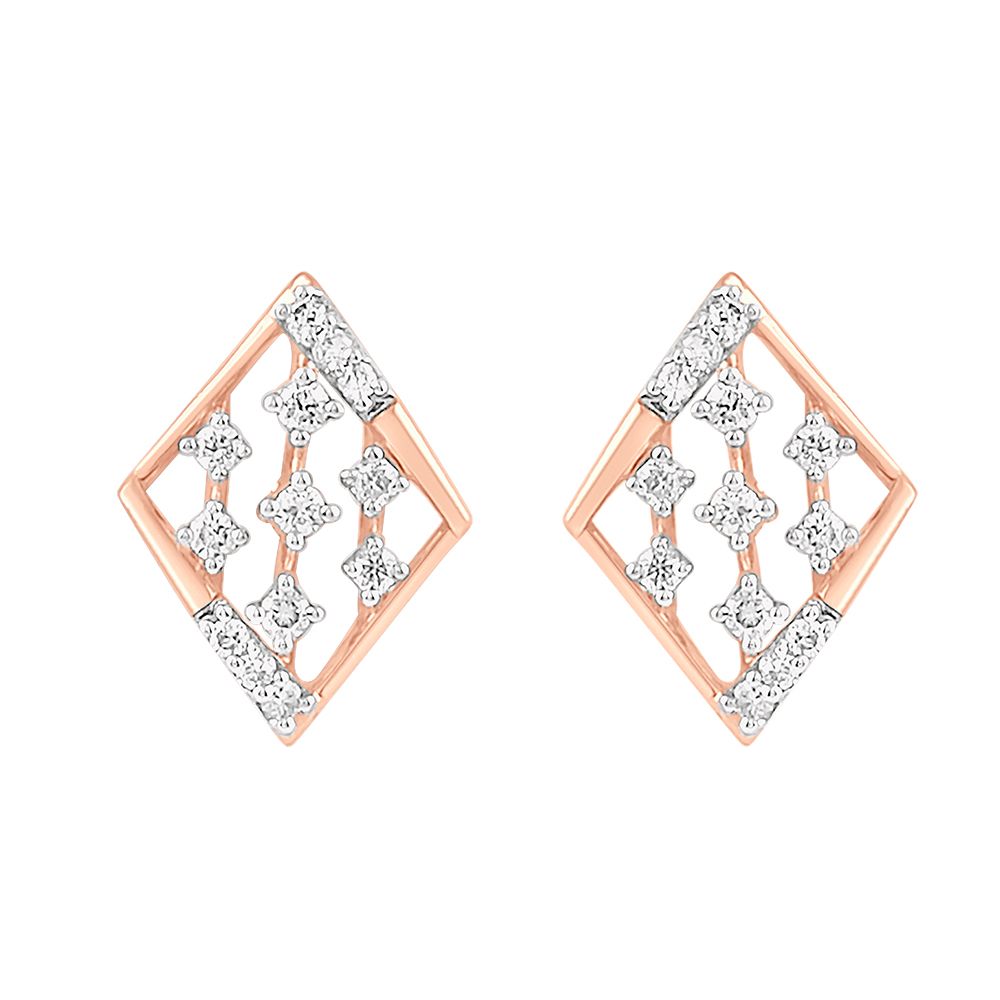 Square Design Diamond Studs-Earrings-OER23I48-D400X0C