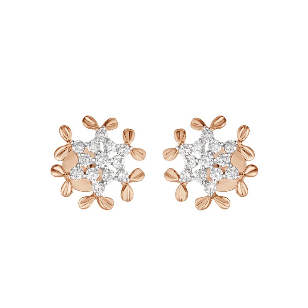 Fine Cluster Design Diamond Studs-Earrings-OER23I49-D400X0C
