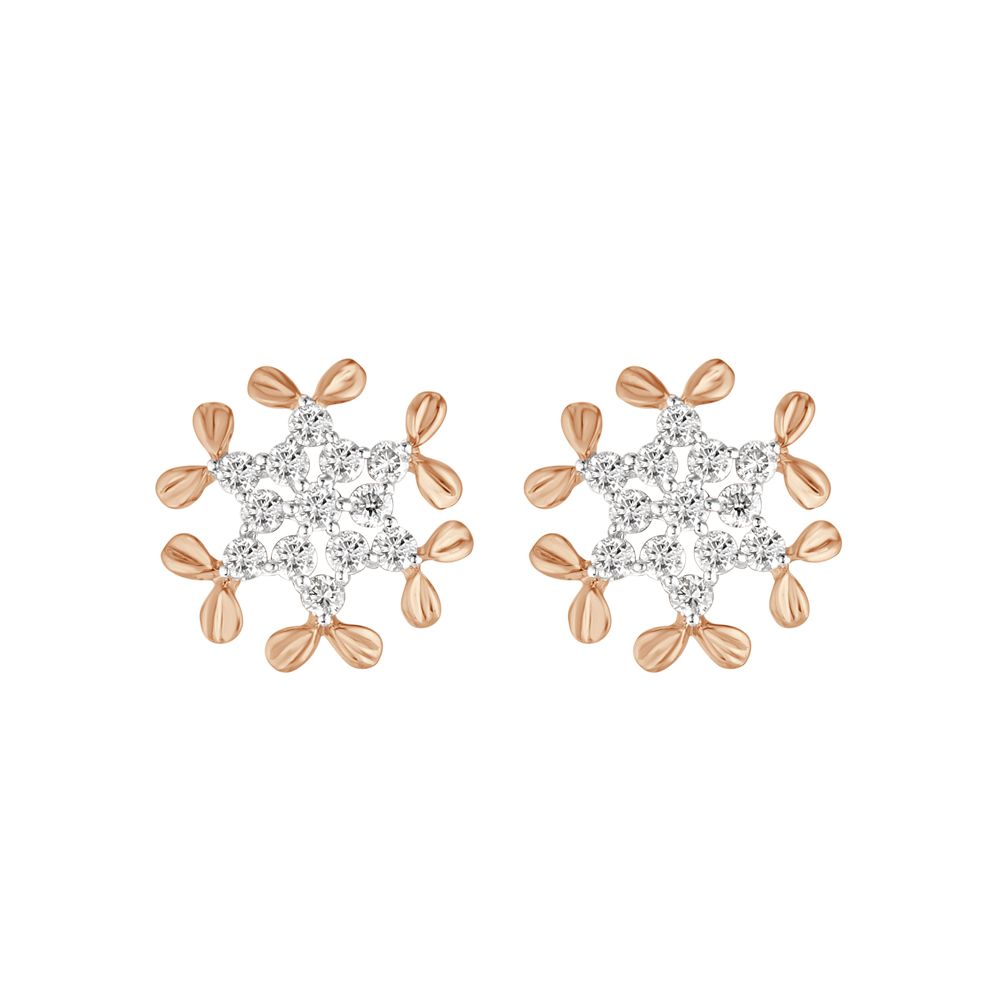 Fine Cluster Design Diamond Studs-Earrings-OER23I49-D400X0C