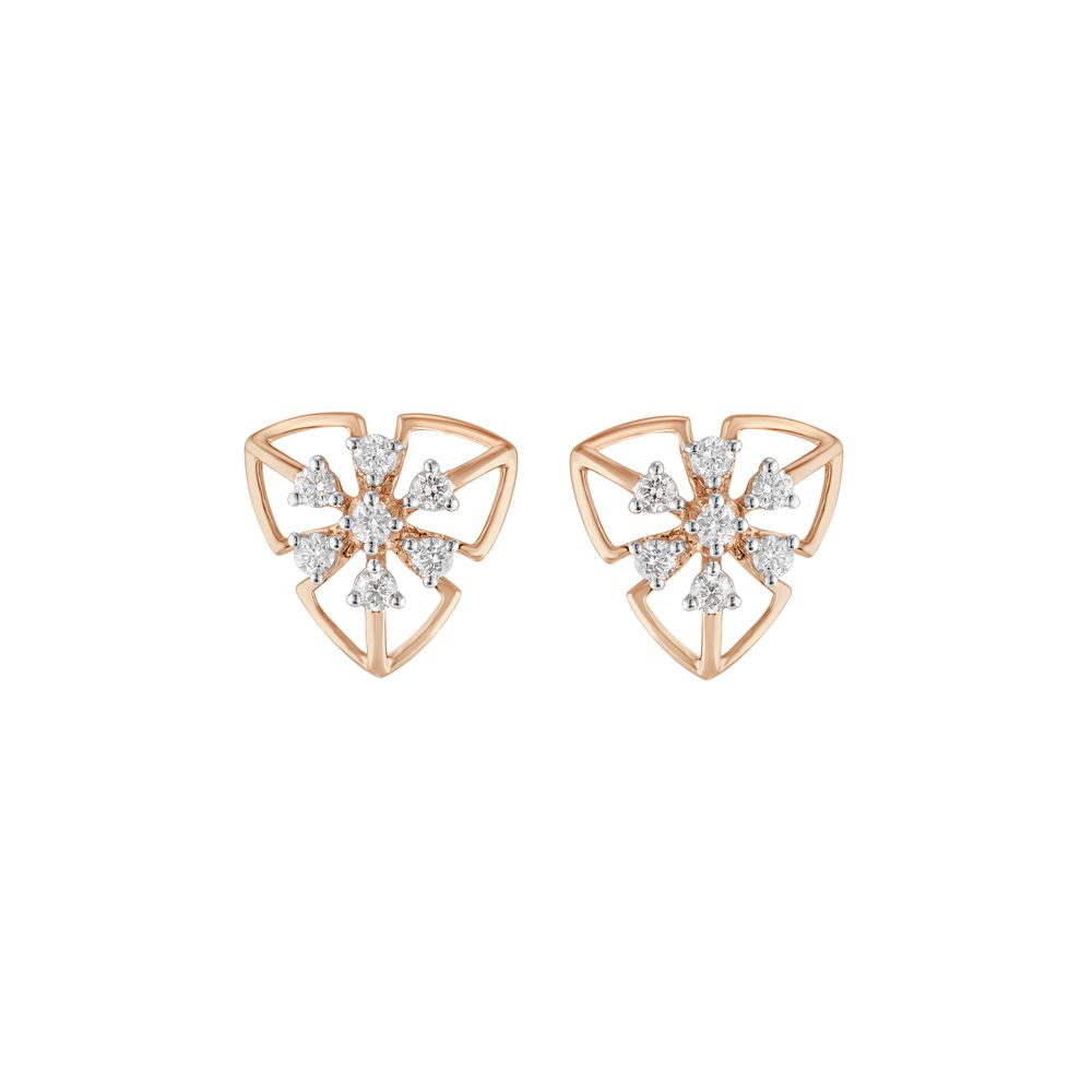 Delicate Floral Diamond Studs-Earrings-OER23I52-D400X0C