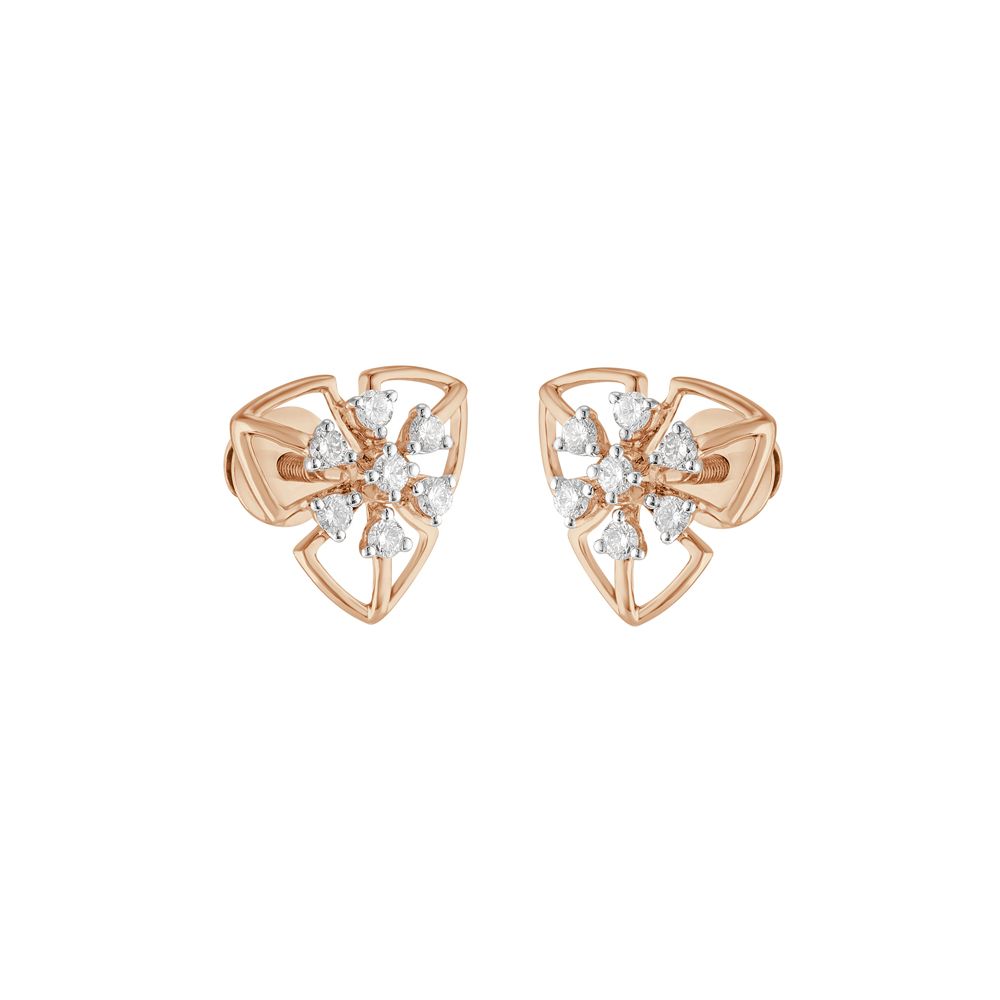 Delicate Floral Diamond Studs-Earrings-OER23I52-D400X0C