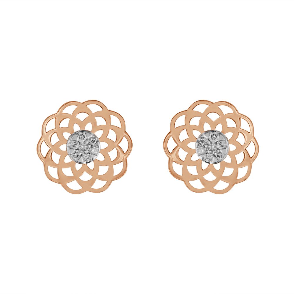 Delicate Rose Gold Studs-Diamond-OER23I58-D900X0C