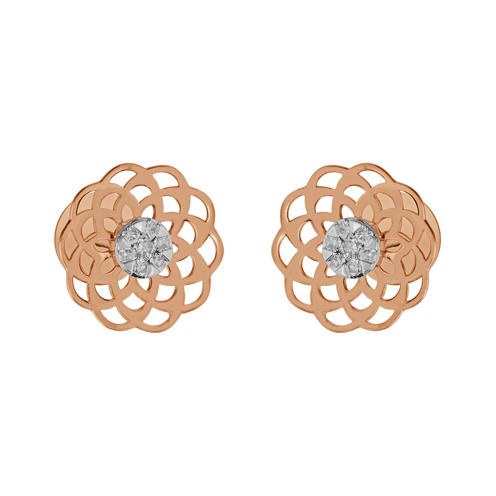 Delicate Rose Gold Studs-Diamond-OER23I58-D900X0C