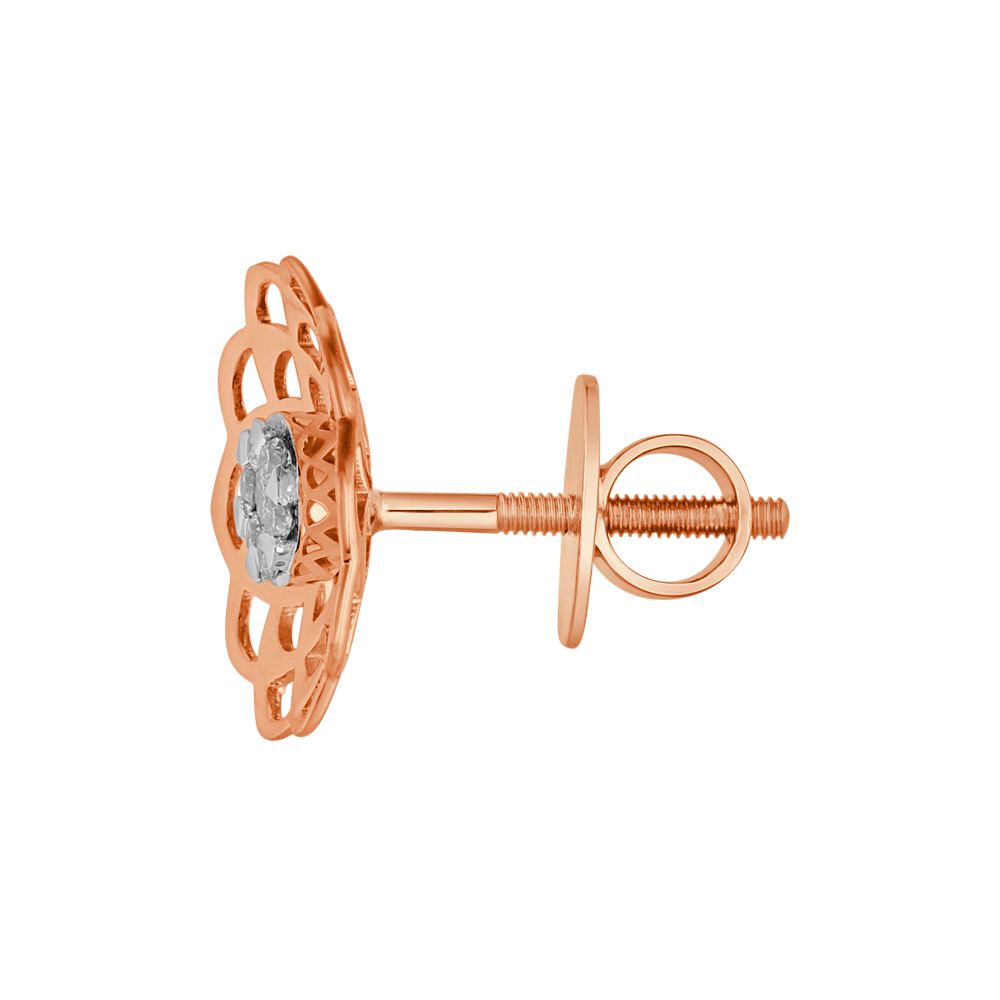 Delicate Rose Gold Studs-Diamond-OER23I58-D900X0C