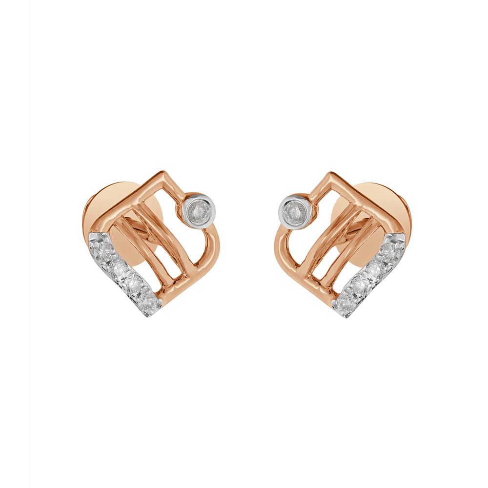 Geometric Design Mismatch Diamond Earrings-Earrings-OER23I60-D900X0C